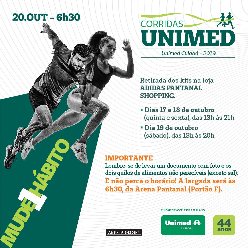 Entrega dos kits da 5ª Corrida Unimed Cuiabá começa nesta quinta-feira (17)