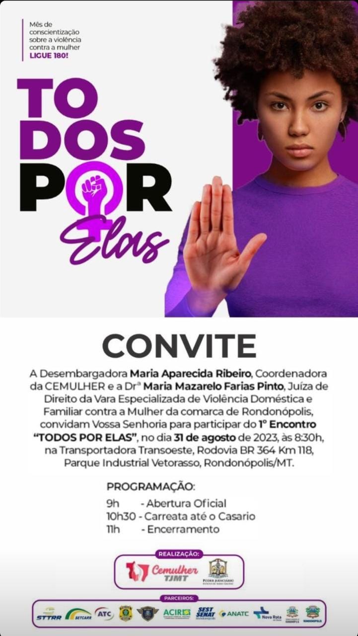 CEMULHER TJMT - TODOS POR ELAS EM RONDONÓPOLIS