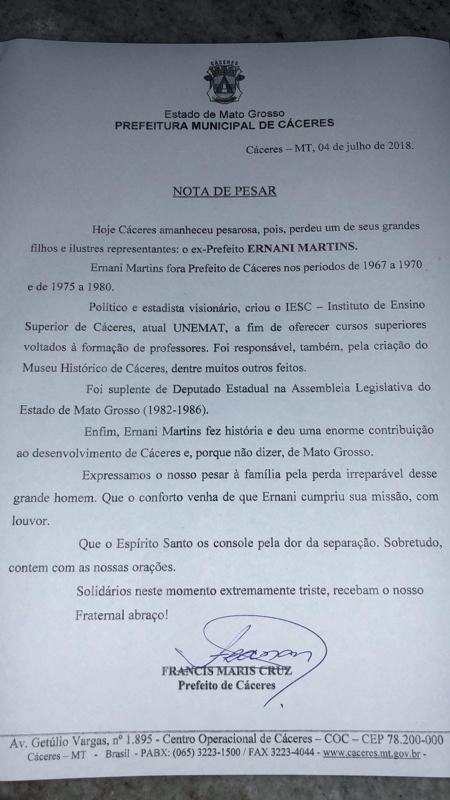 LUTO EM CÁCERES
