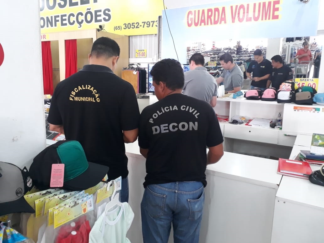 Operação conjunta apreende produtos falsificados no comércio de Cuiabá